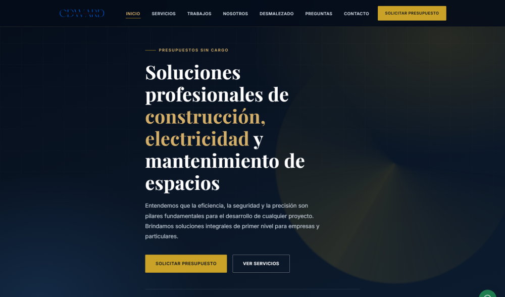 Landing Page for an Integrated Services Company